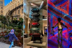 This image shows the Natural History Museum, the Science Museum and the Twist Museum, all three of which feature in this guide to the best museums for kids in London.