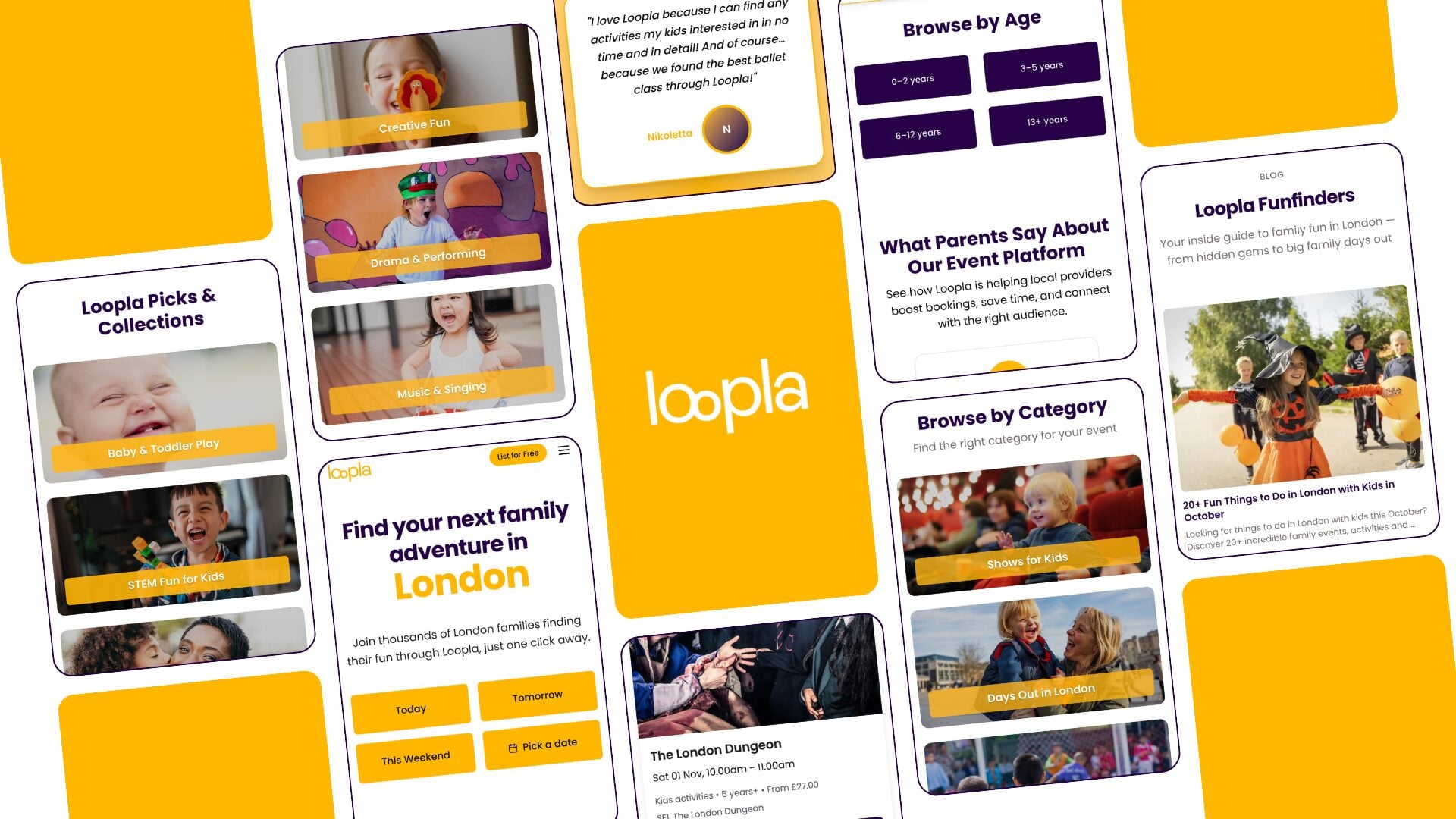 Loopla Family Events Platform and Editorial
