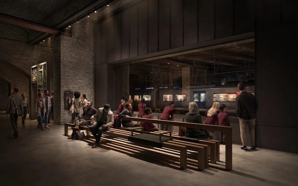 Artist’s impression of the London Museum’s window onto the Thameslink railway.